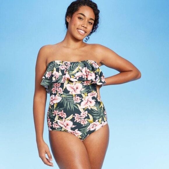 Kona Sol Flounce One Piece Swimsuit NEW - Picture 3 of 9